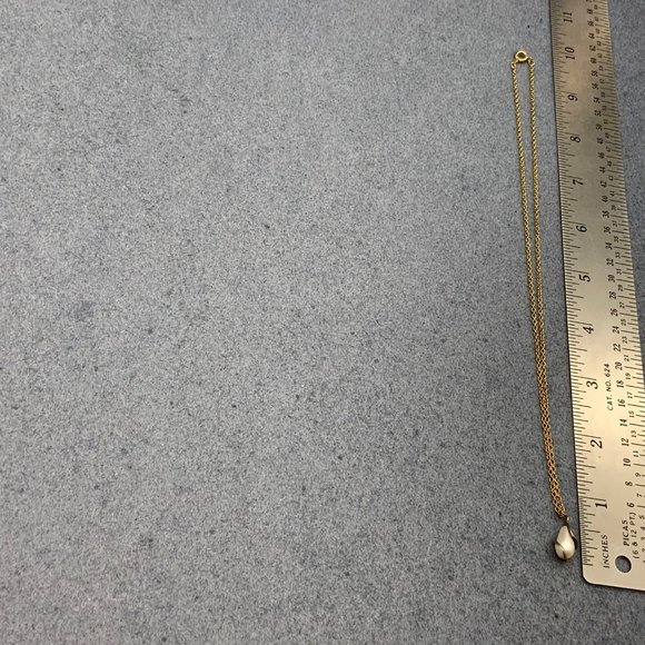 Pearl Teardrop Pendant Necklace As Is Gold Chain Silver Swirl Cage - Picture 3 of 5